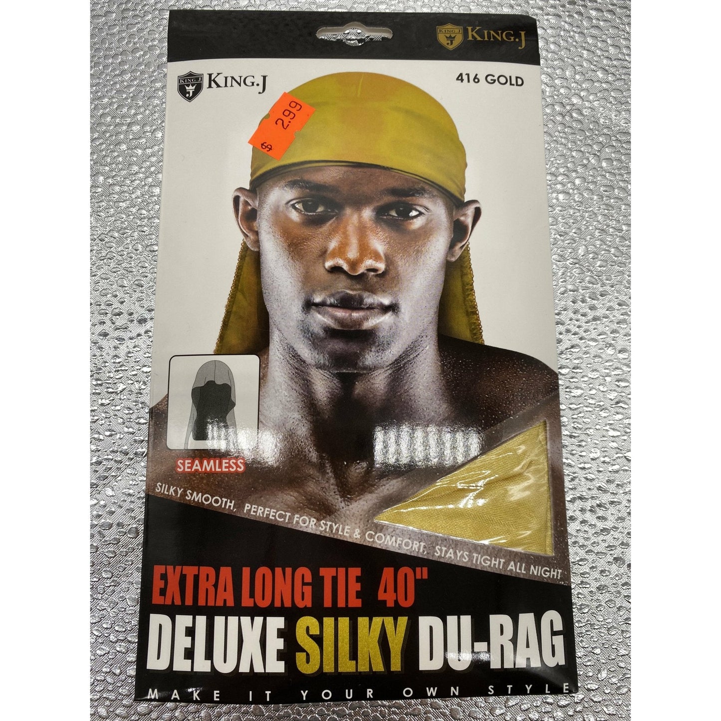 KING.J EXTRA LONG TIE 40" DELUXE SILKY DU-RAG