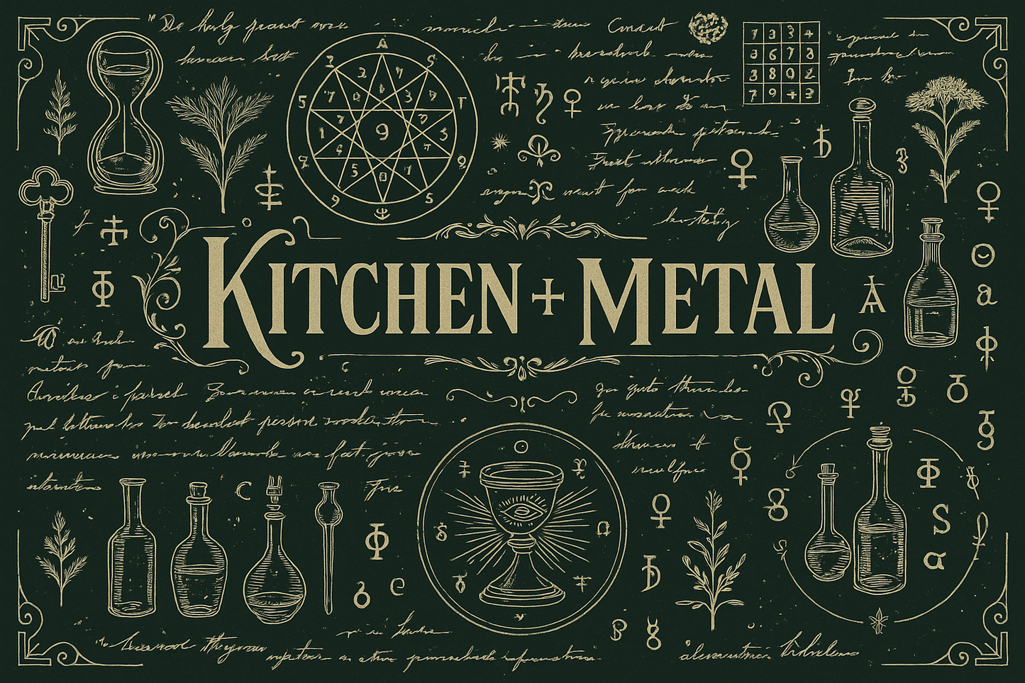 Kitchen + Metal Mystical Wrapping Paper with grid | Gift Shop & Gift Wrapping | Kitchen + Metal