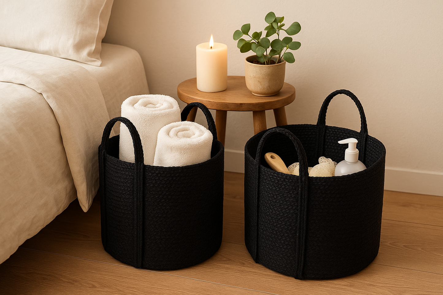 Kata Basket with handle - Black | Home Decor | Kitchen + Metal