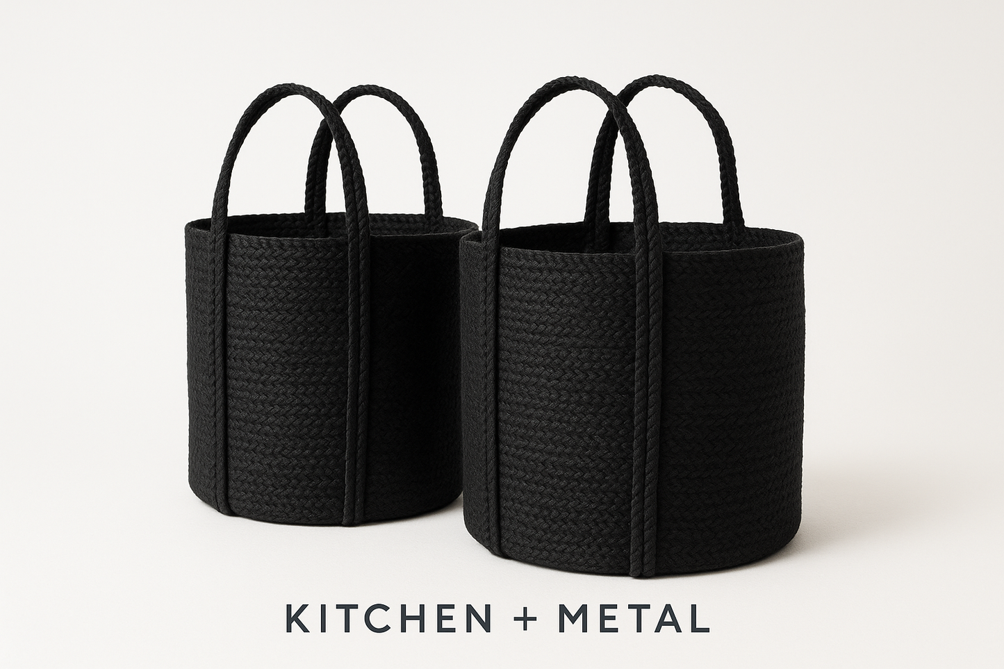 Kata Basket with handle - Black | Home Decor | Kitchen + Metal