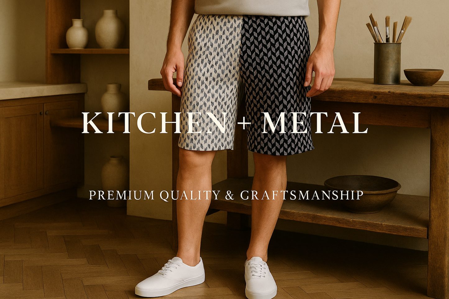 HALF AND HALF PRINT SHORTS | Apparel | Kitchen + Metal