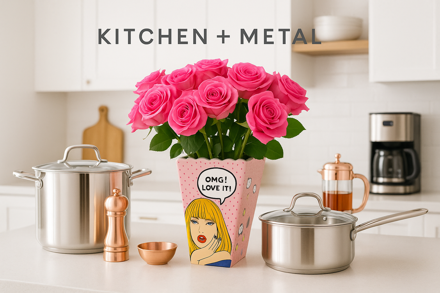 Pop Art Vase | Home Decor | Kitchen + Metal