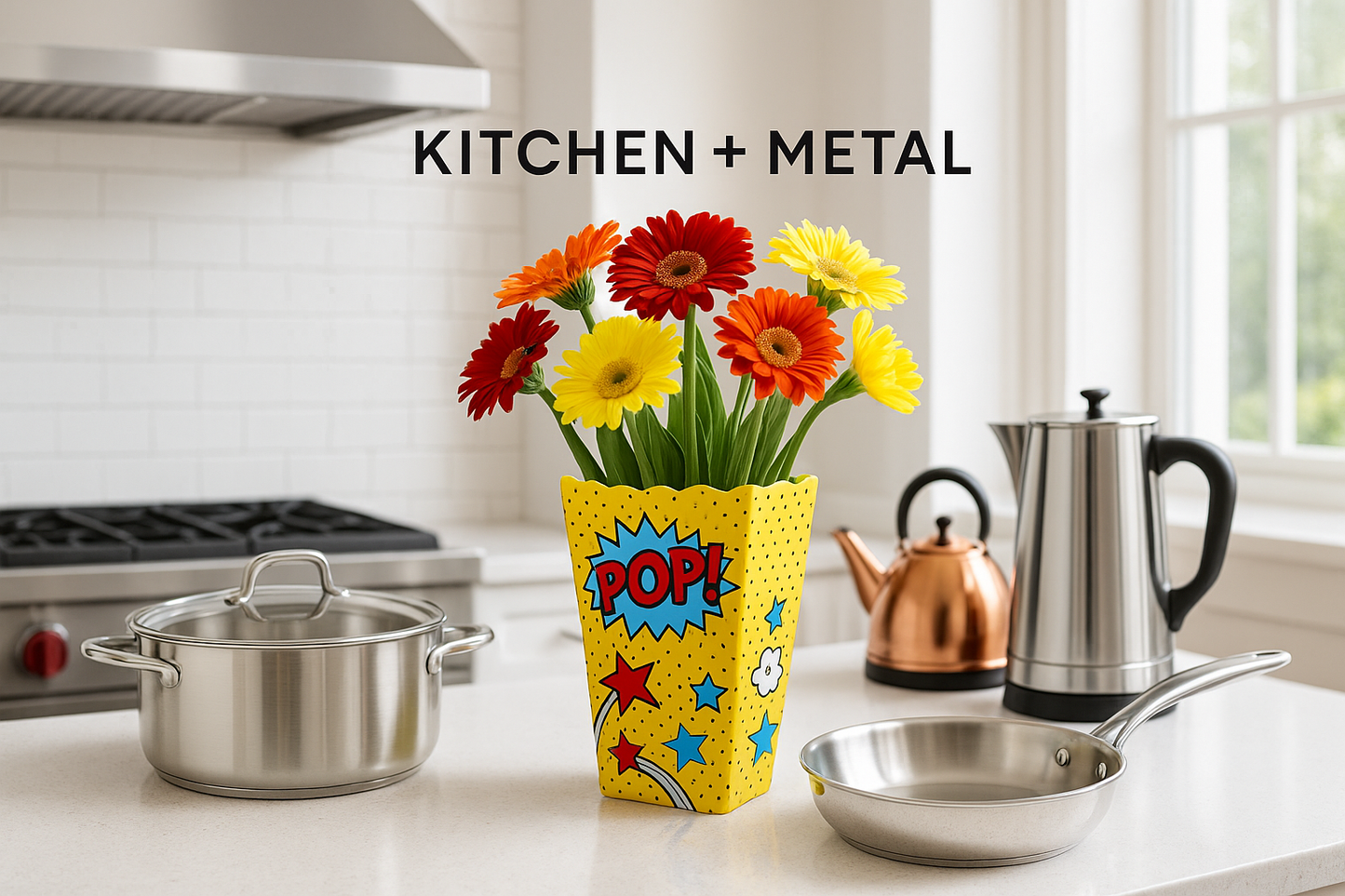Pop Art Vase | Home Decor | Kitchen + Metal