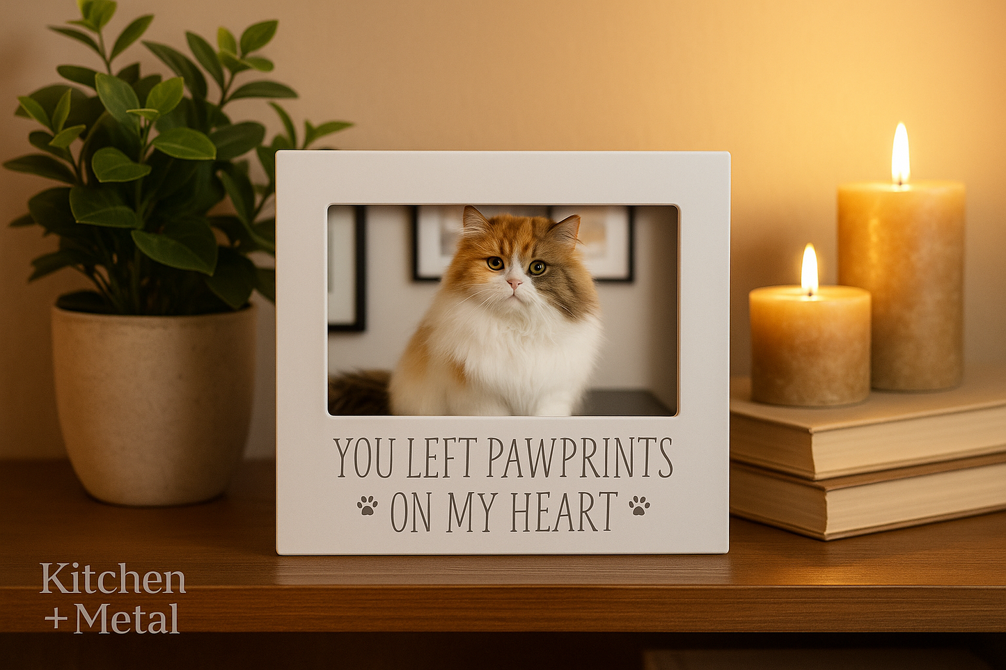 You Left Pawprints On My Heart Dog Memorial Frame | Home Decor | Kitchen + Metal