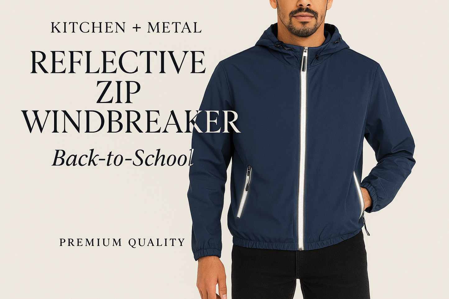 REFLECTIVE ZIP WINDBREAKER | Apparel | Kitchen + Metal