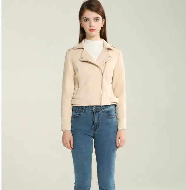 Style Loft Collection Dodge City Vegan Suede Asymmetrical Zipper Jacket