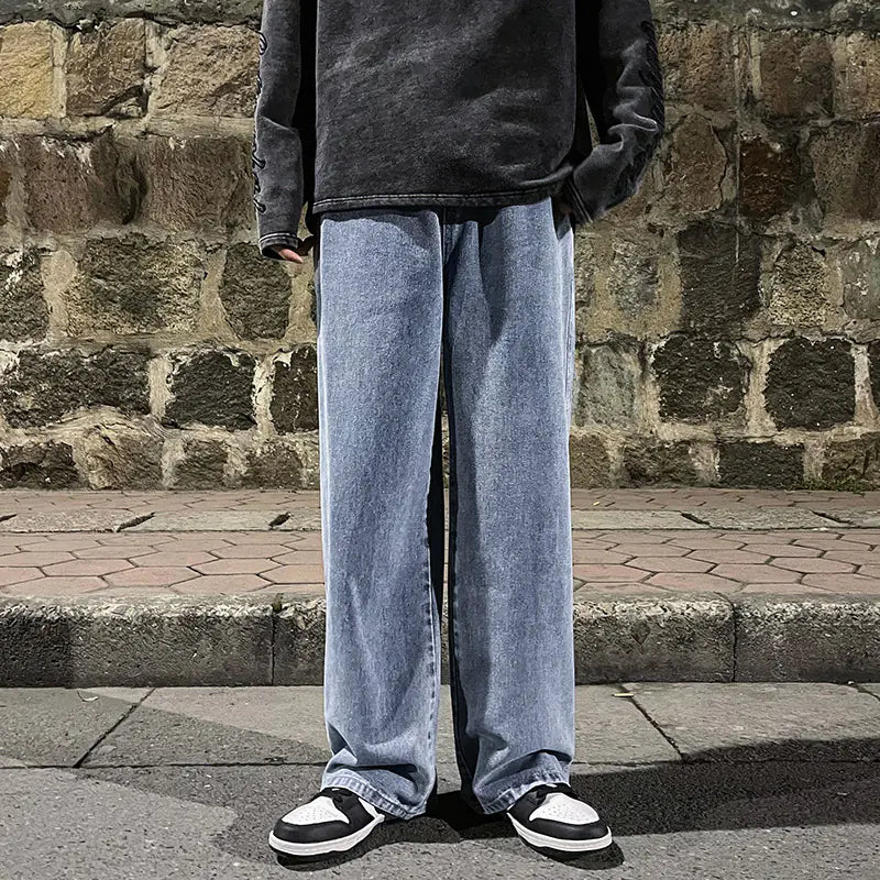 Style Loft Collection Like It Or Love It Loose Fit Denim Wide-Leg Pants