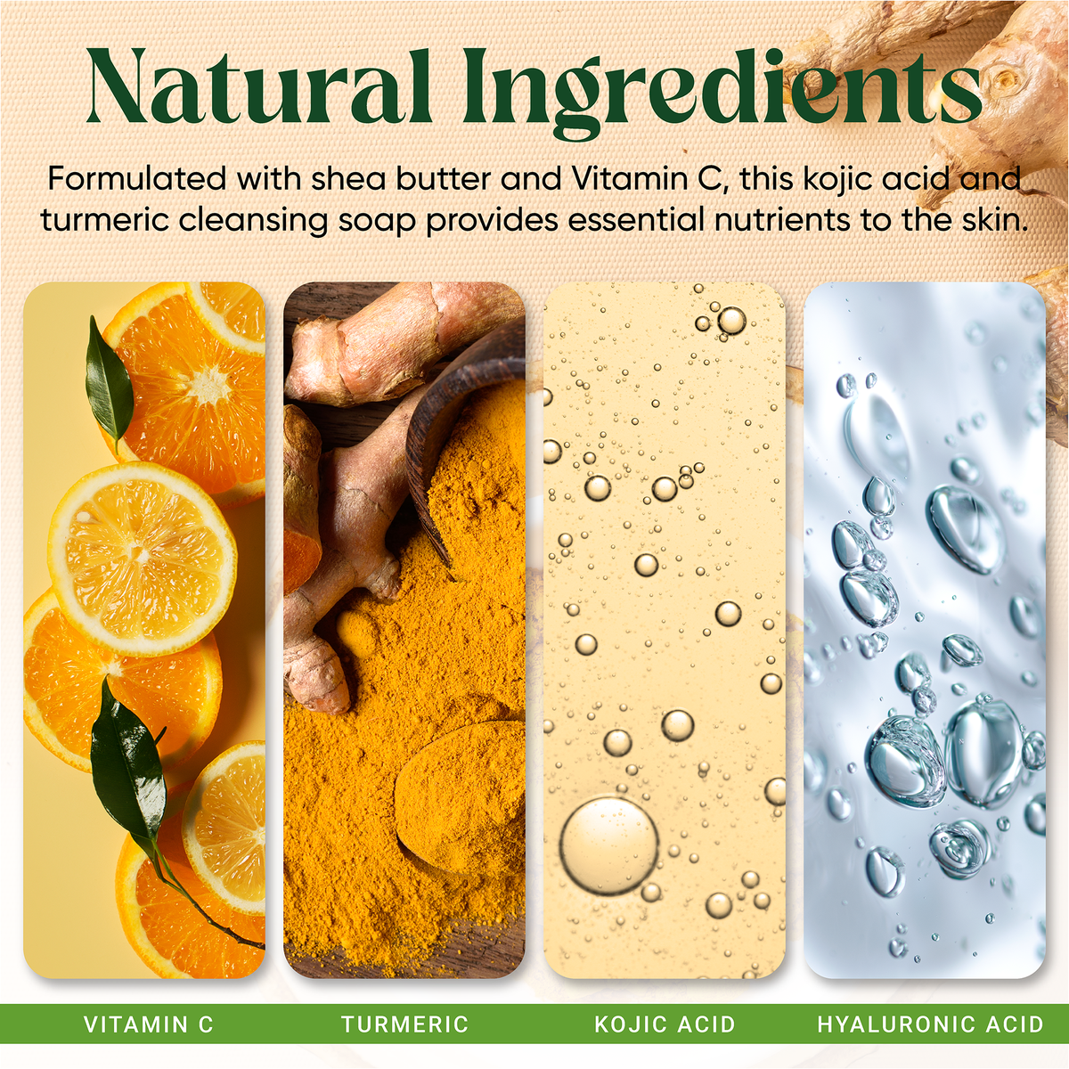 Kojic Acid Soap with Turmeric for Dark Spots & Even Tone (2-Pack)
