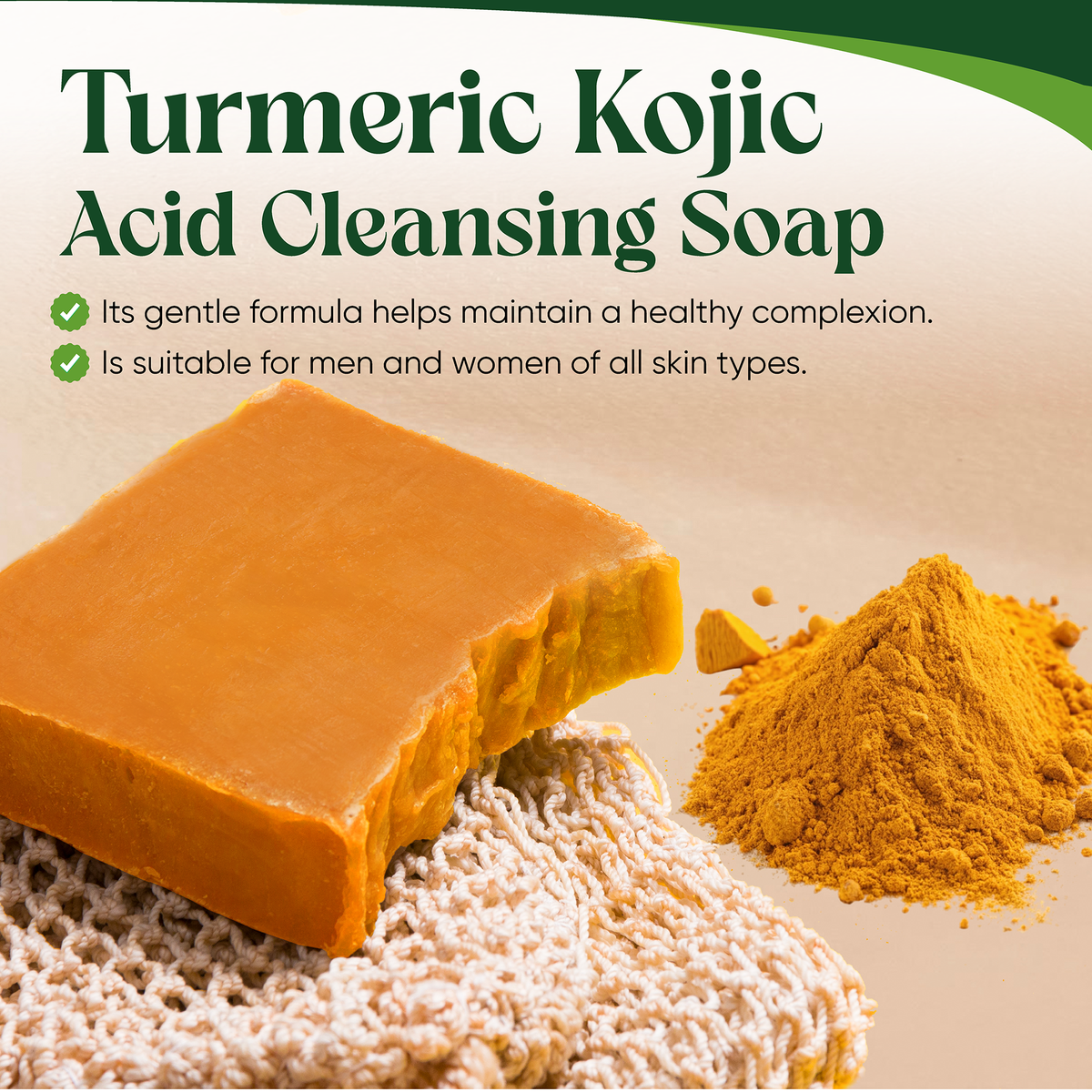 Kojic Acid Soap with Turmeric for Dark Spots & Even Tone (2-Pack)