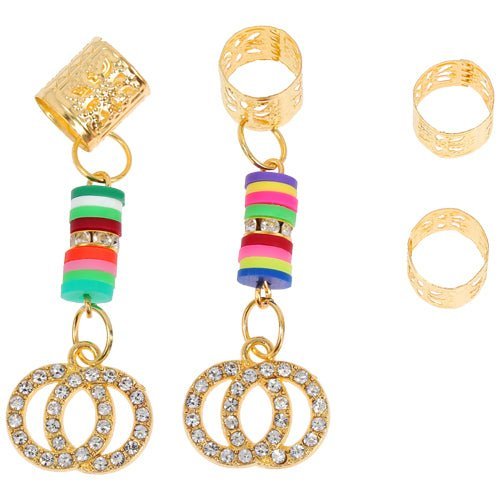 LQQKS HAIR BRAID RING & BRAID TUBE 4PCS/PACK