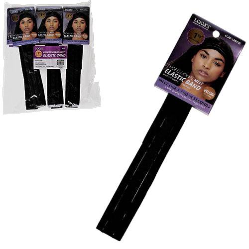 LQQKS MELT ELASTIC BAND 1 1/8" W/ SILICONE 1PC BLACK BROWN