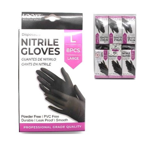 LQQKS NITRILE GLOVE 8PC/PK Medum