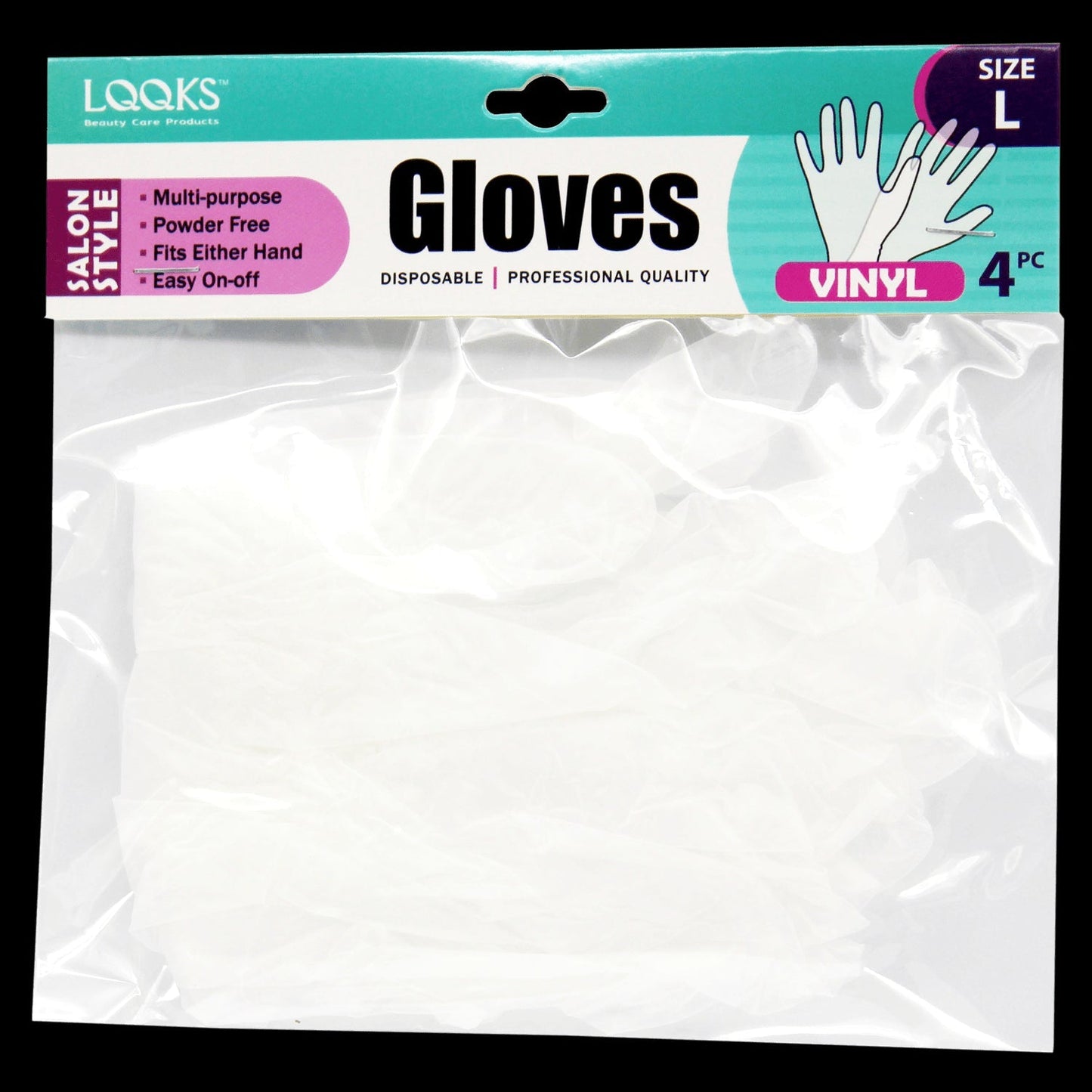 LQQKS VINYL GLOVES  4PC
