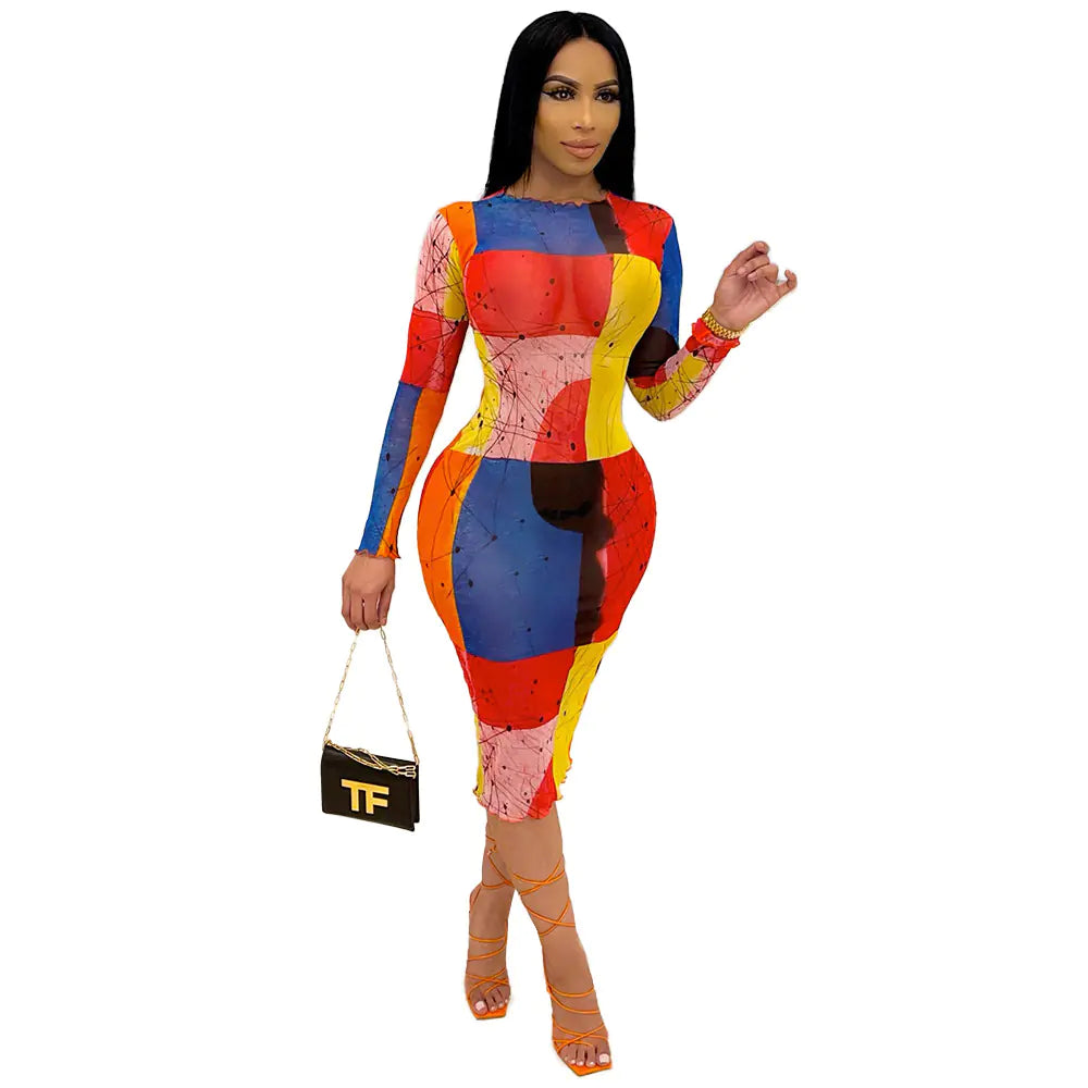 Style Loft Collection Amersfoort Mesh Printed Dress