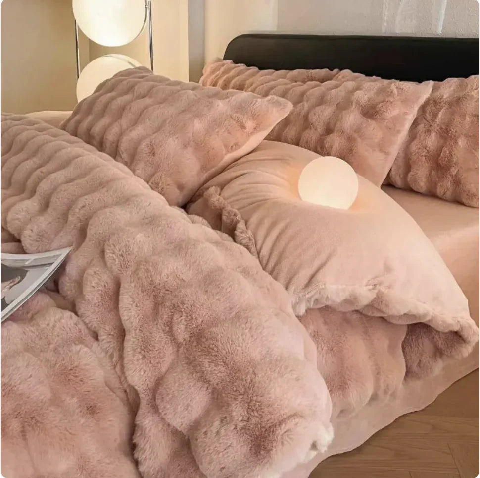 Style Loft Collection Hyper-Plush Thermal Coral Fleece 4-Piece Bedding Set
