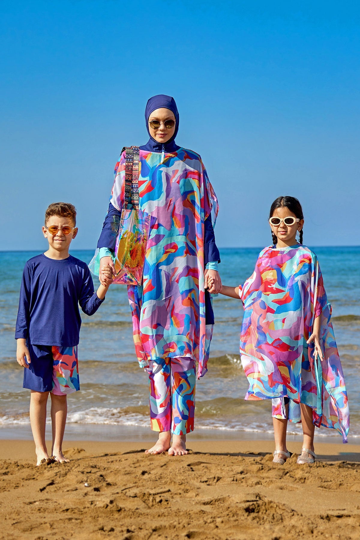 Marina Girls Beach Cover Up Chiffon Kimono Colorful - CP2502