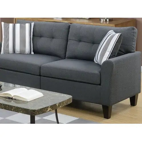 Style Loft Collection Solid Pine Charcoal 2pc Living Room Furniture Set