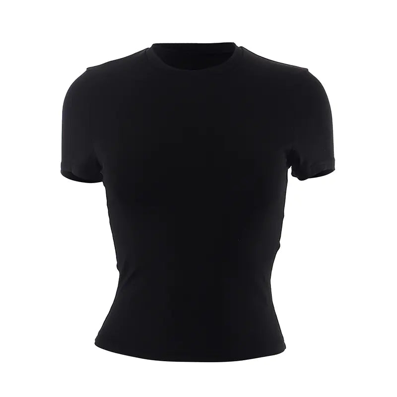 Style Loft Collection Vibin' In Durban Solid Color Cropped T-Shirt