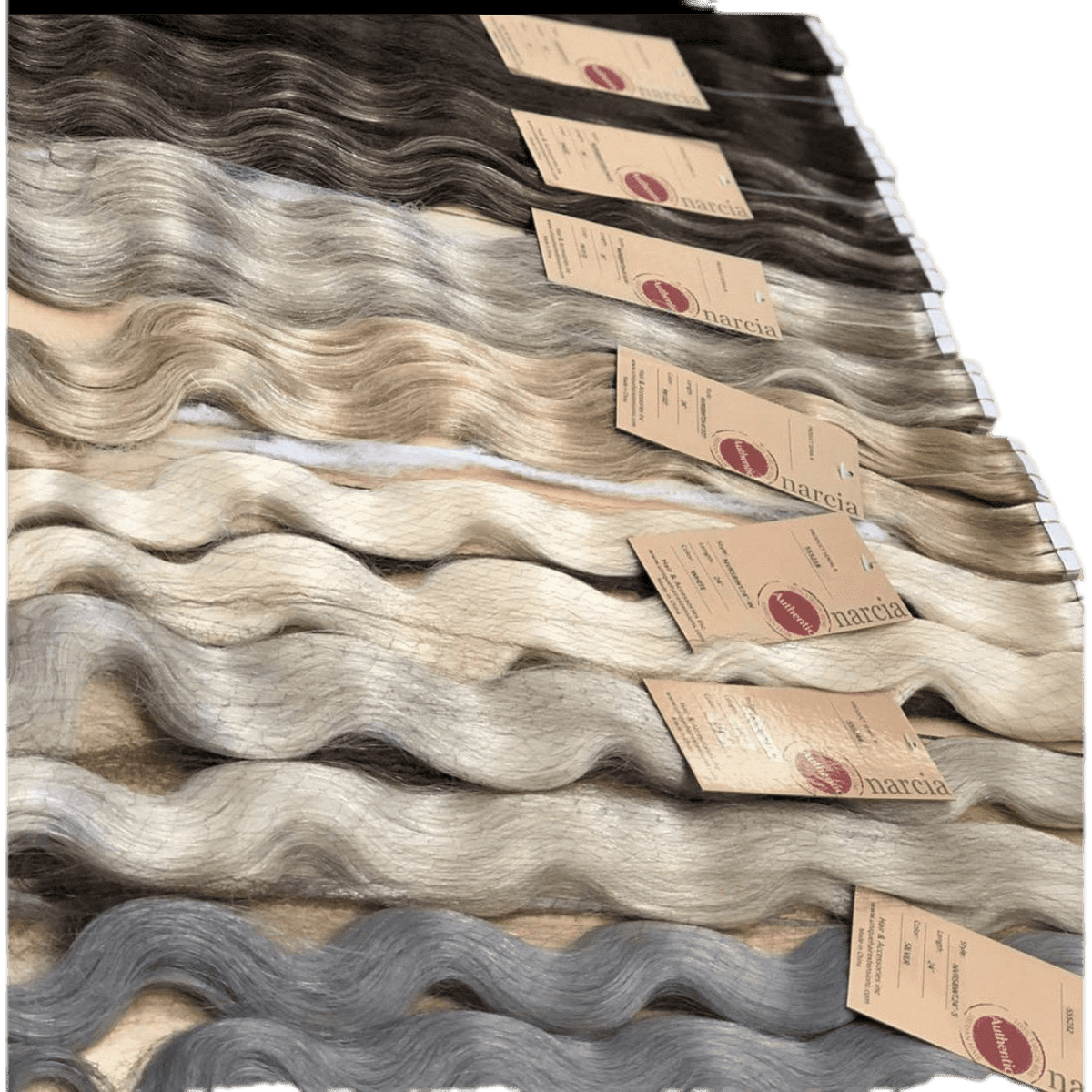 Narcia Tape-In Hair Extensions 100% Remy Siberian Human Hair, Body Wave 24 Inch