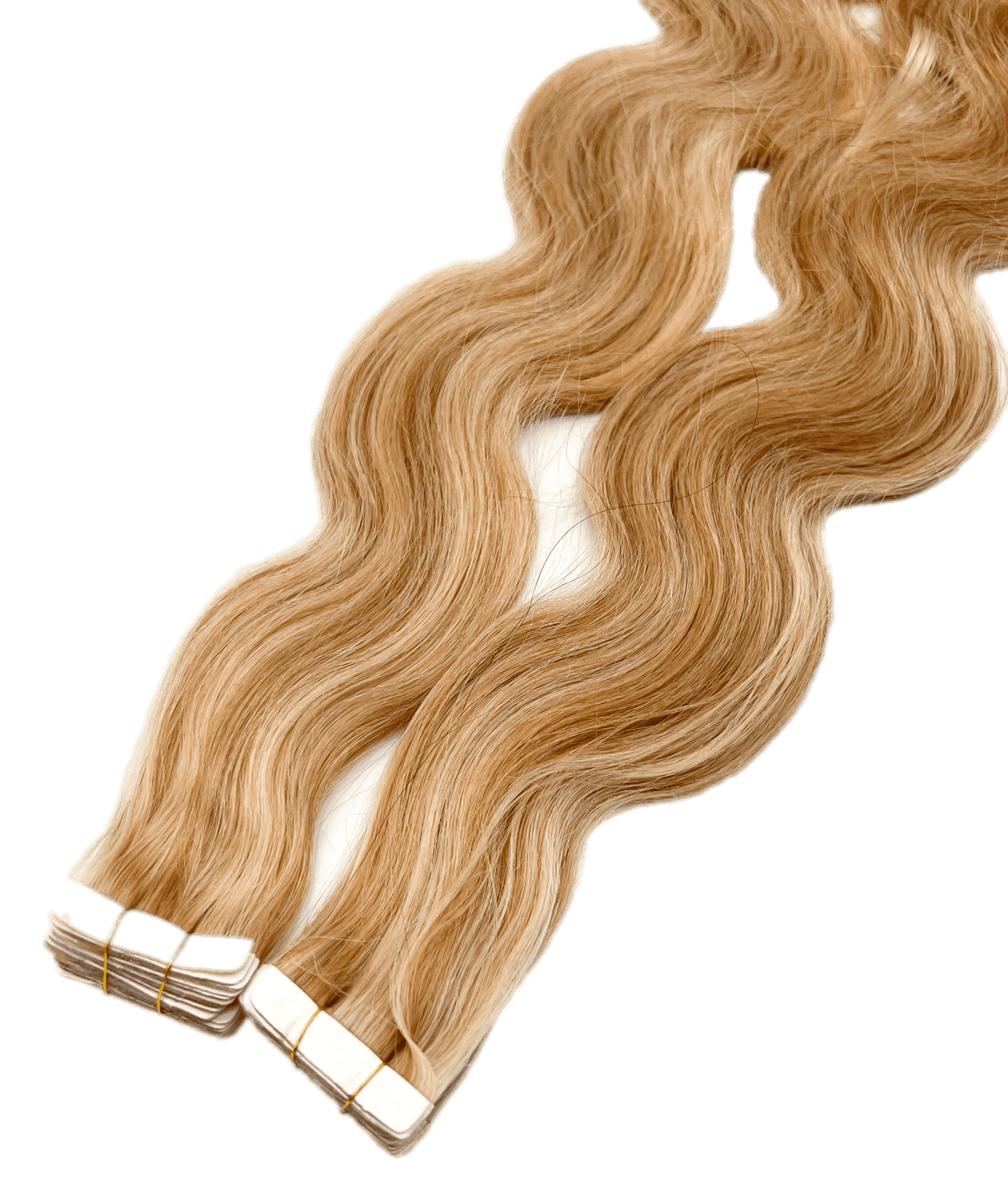 Narcia Tape-In Hair Extensions 100% Remy Siberian Human Hair, Body Wave 24 Inch