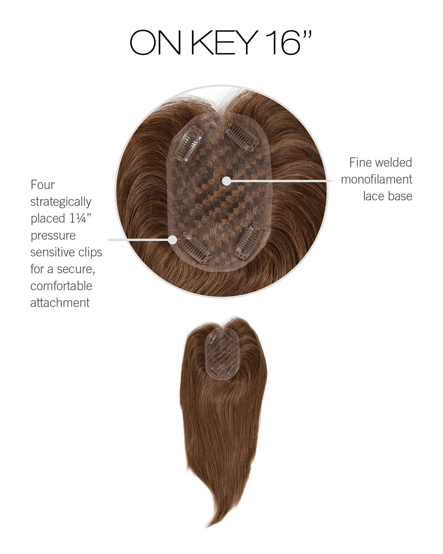 NEW! On Key 16″ Hair topper