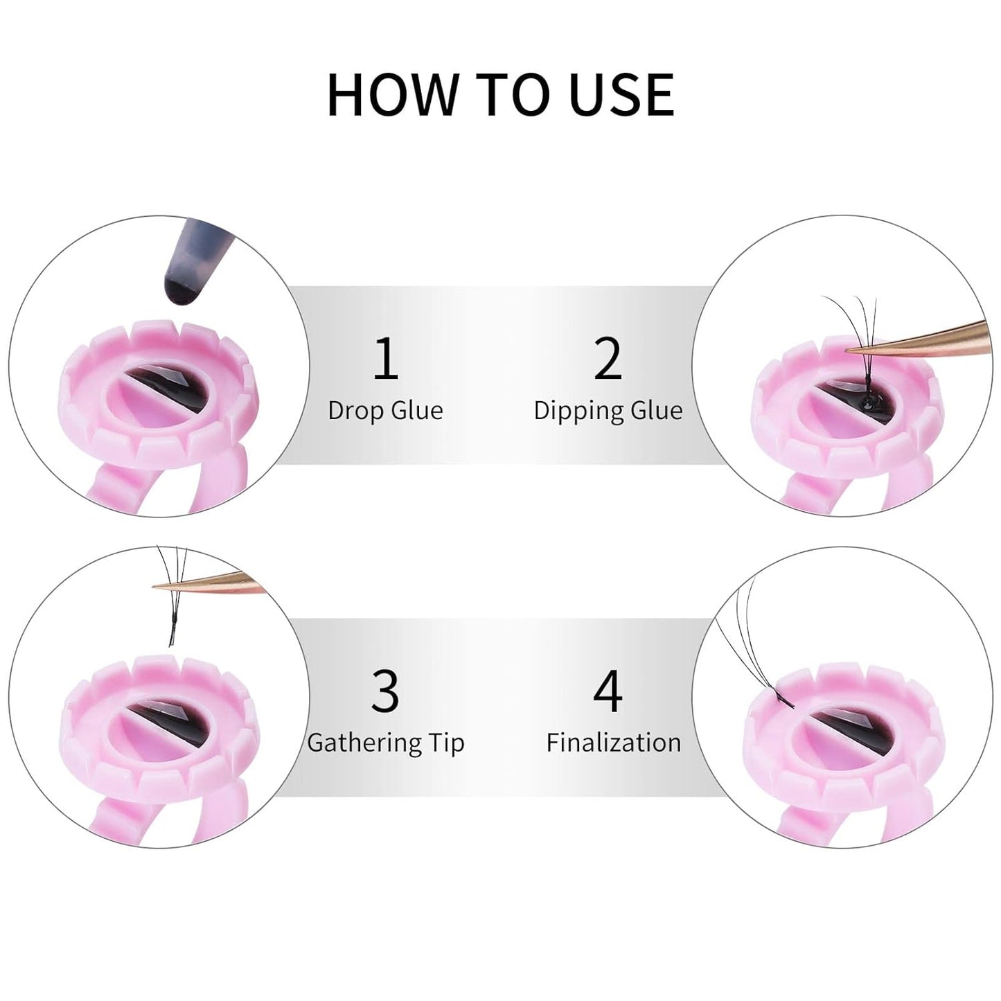 New! VIP Glue Ring and Easy Fan Cup! Two in one! 100pcs bag