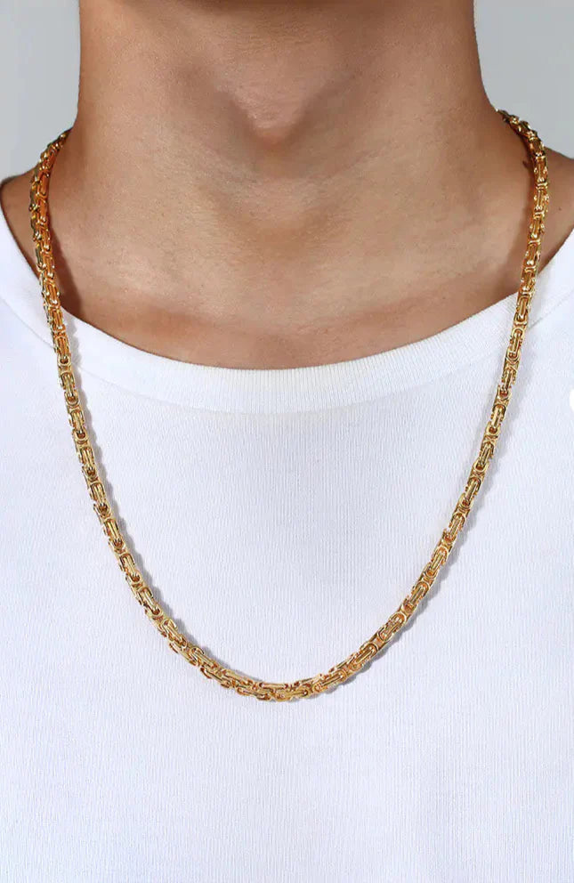 Style Loft Collection Handcrafted 304 Stainless Steel Byzantine Chain