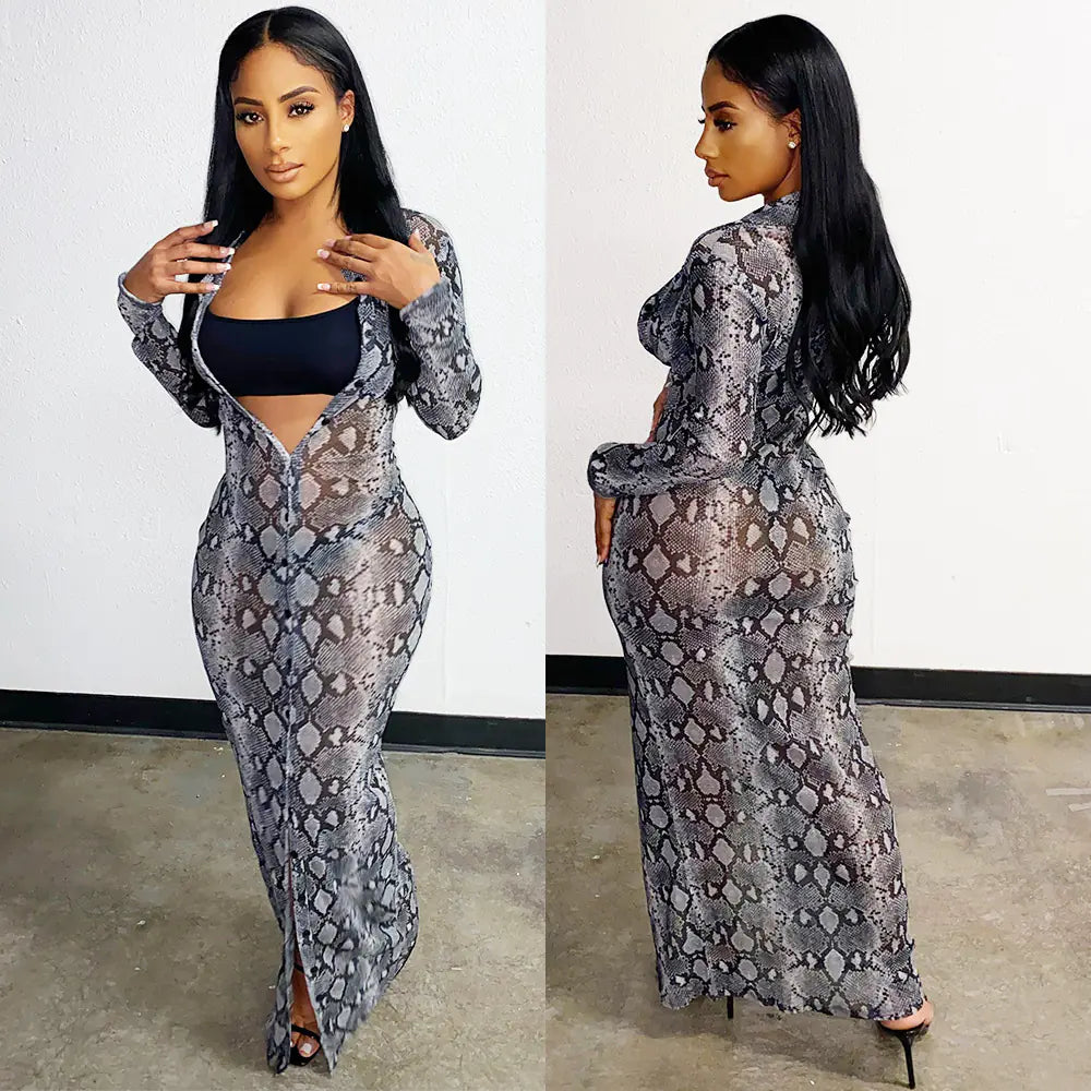 Style Loft Collection Ecdysis Long-Sleeved Snake Skin Dress