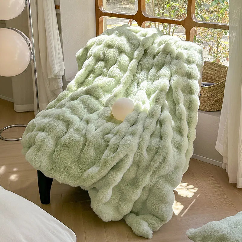 Style Loft Collection Rabbit Fur Velvet Blanket