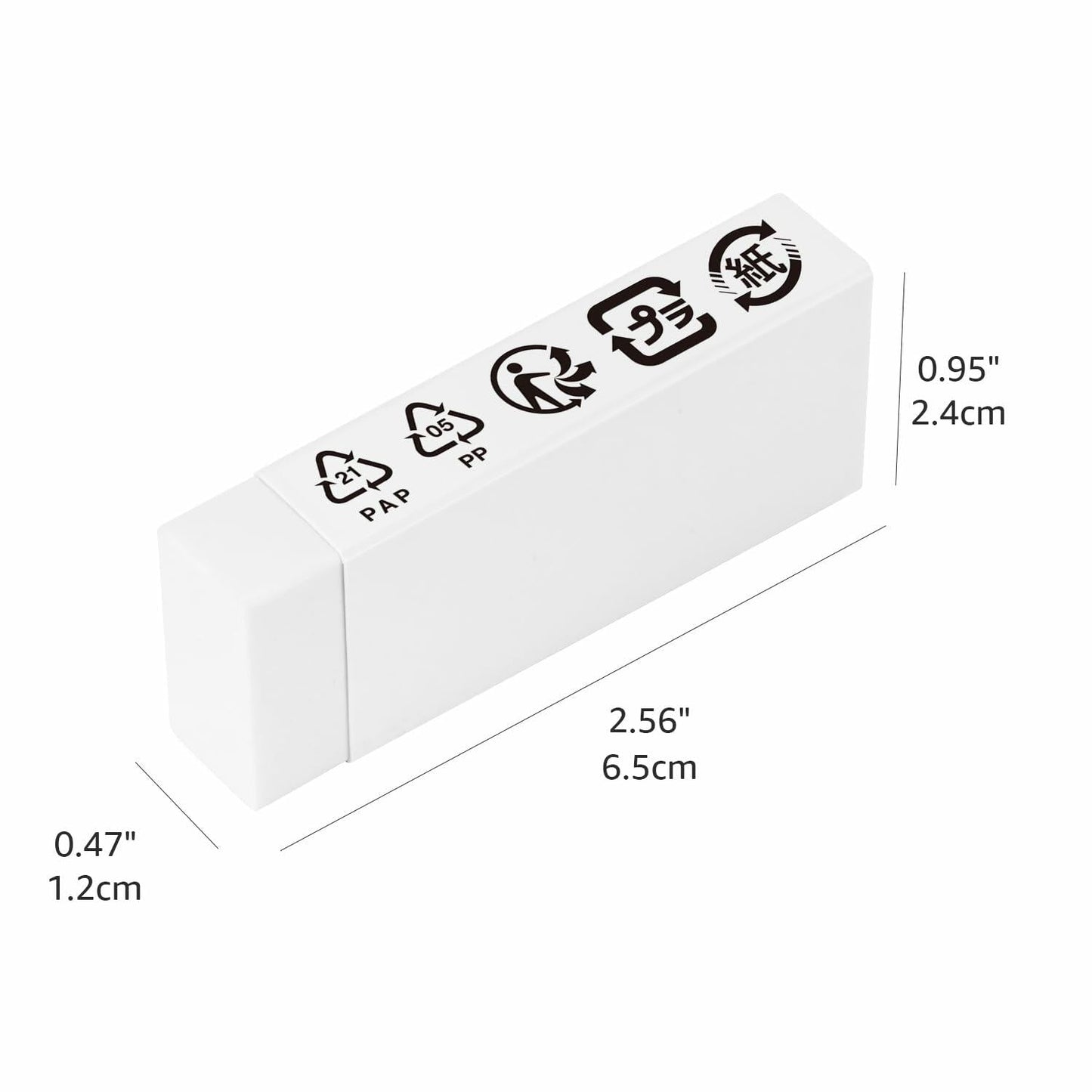 Amazon Basics White Block Eraser 10 Pack - Durable, New