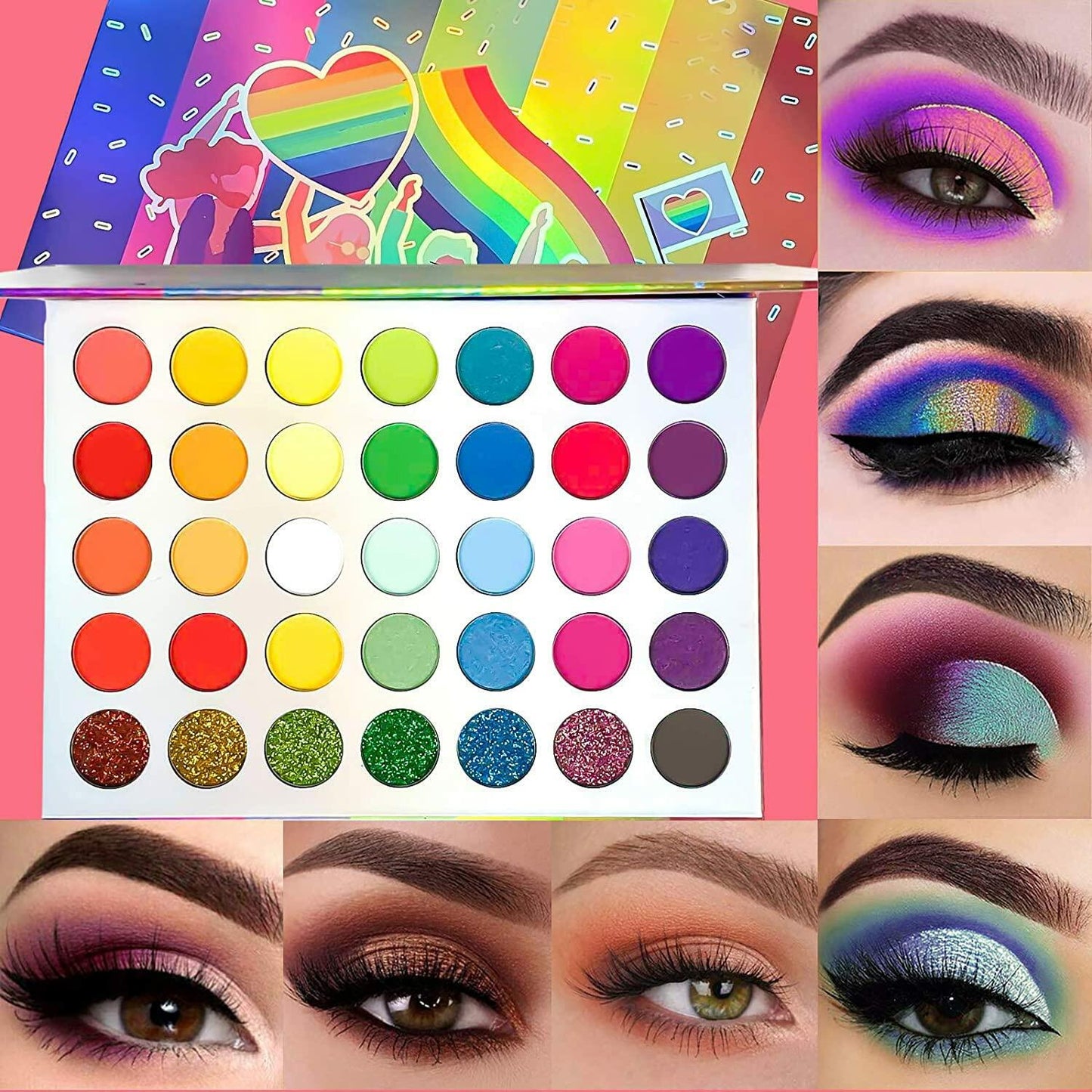 Jutoe 35-Color Eyeshadow Palette – Matte, Shimmer, Waterproof, Long-Lasting