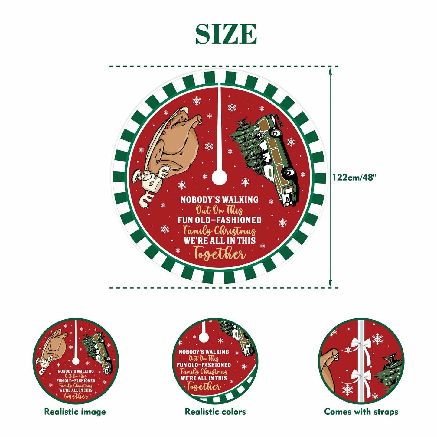 Christmas Vacation Griswold Family 48" Tree Skirt Xmas Decor Gift