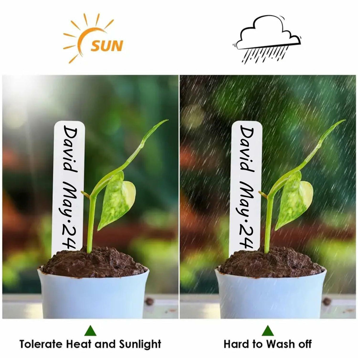 meumtuu 200 PCS White Plastic Plant Labels Garden Markers PVC PVCPL-200W