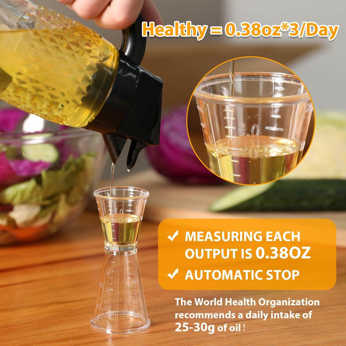 SMELHA Olive Oil Dispenser Vinegar Bottle 18.6oz 550ml Leakproof BPA Free
