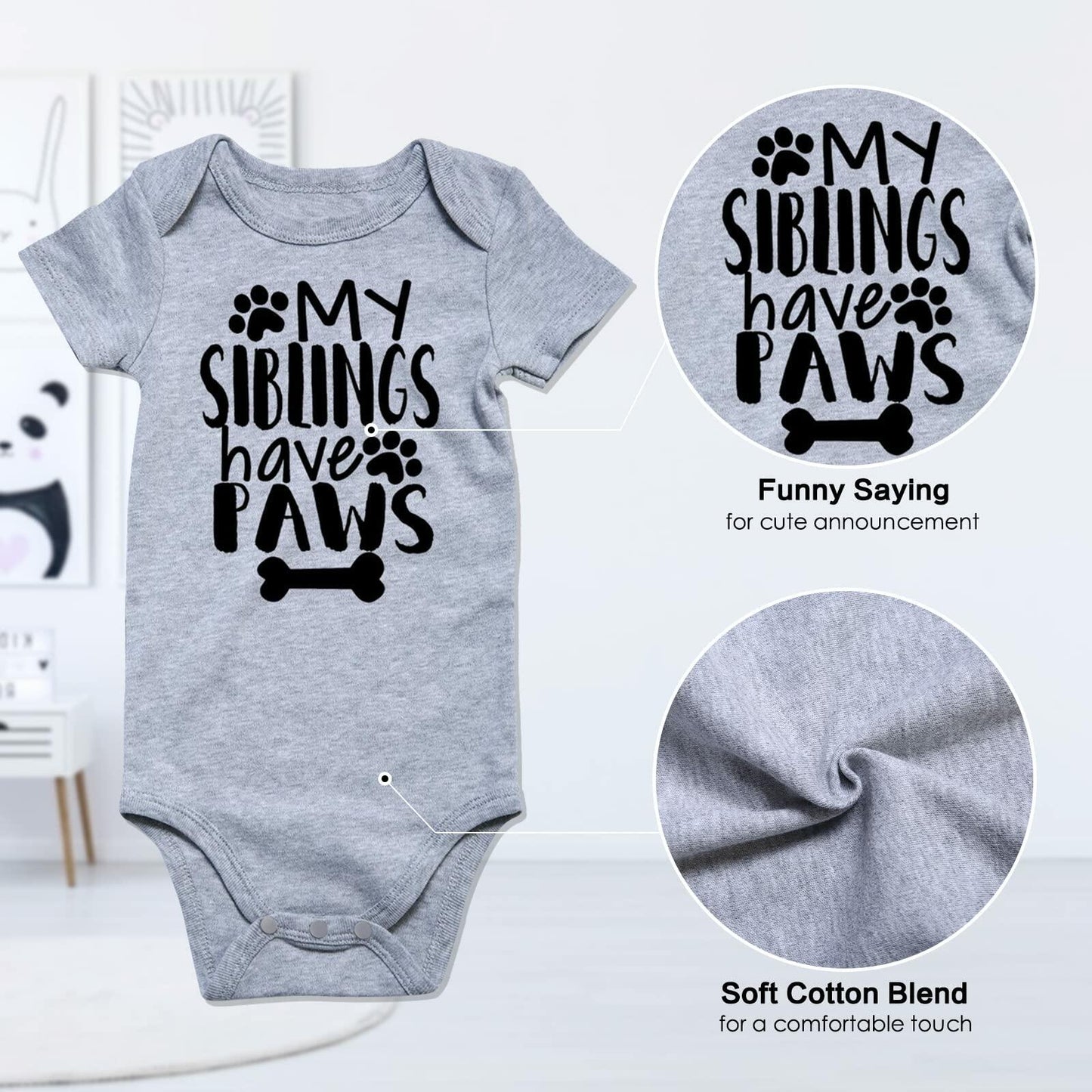 Funnycokid Baby Mother's Day Outfit Our First Mother's Day, Gray,  0-3 Months