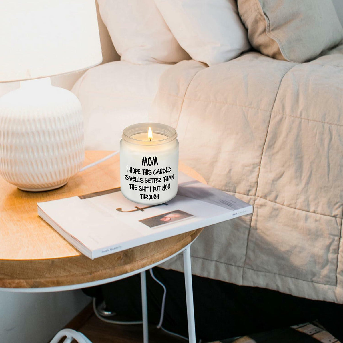 Unique Lavender Scented Soy Candle Gift for Mom from Daughter 7oz