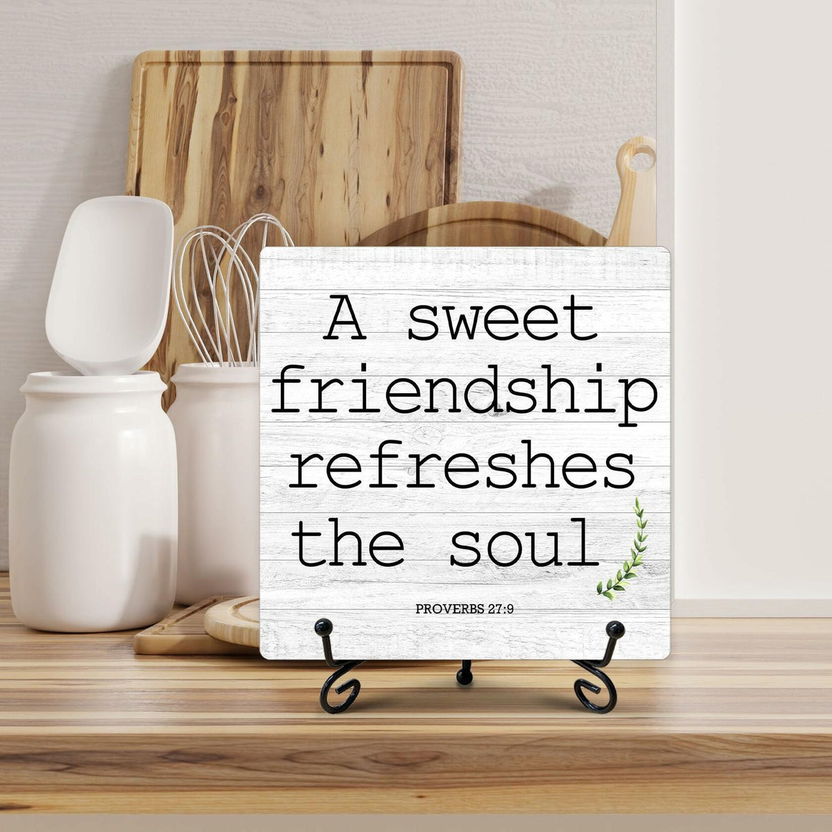 Funny Desk Decor Friendship Sign Home Office Shelf Decoration 5x5 Inches