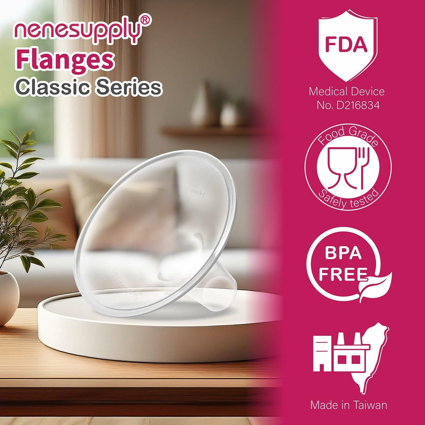 Nenesupply 17mm Flange Compatible with Medela Breast Pump Parts Replacement