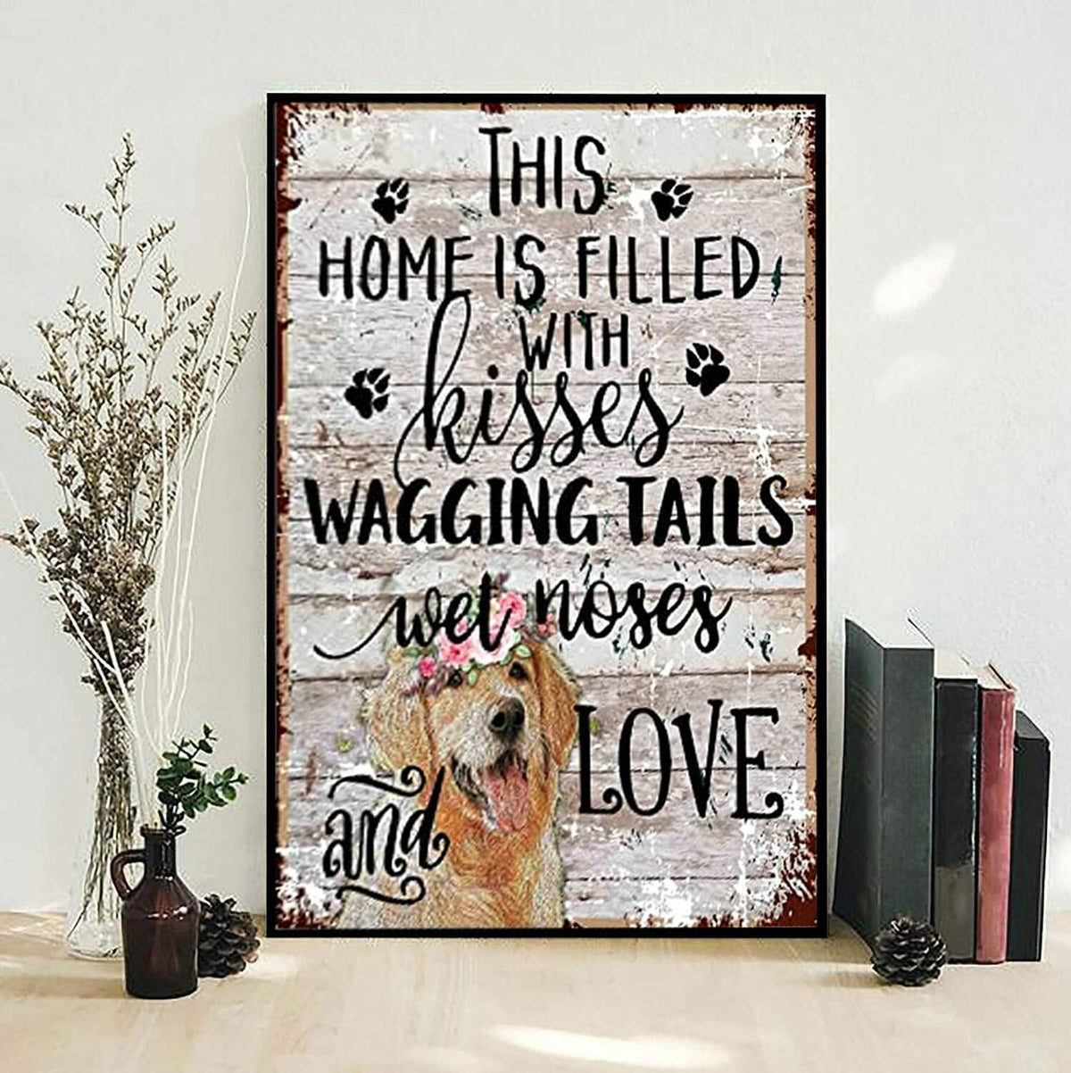 Retro Wooden Sign Coffee and Jesus Wall Art Decor 8x12 Inch