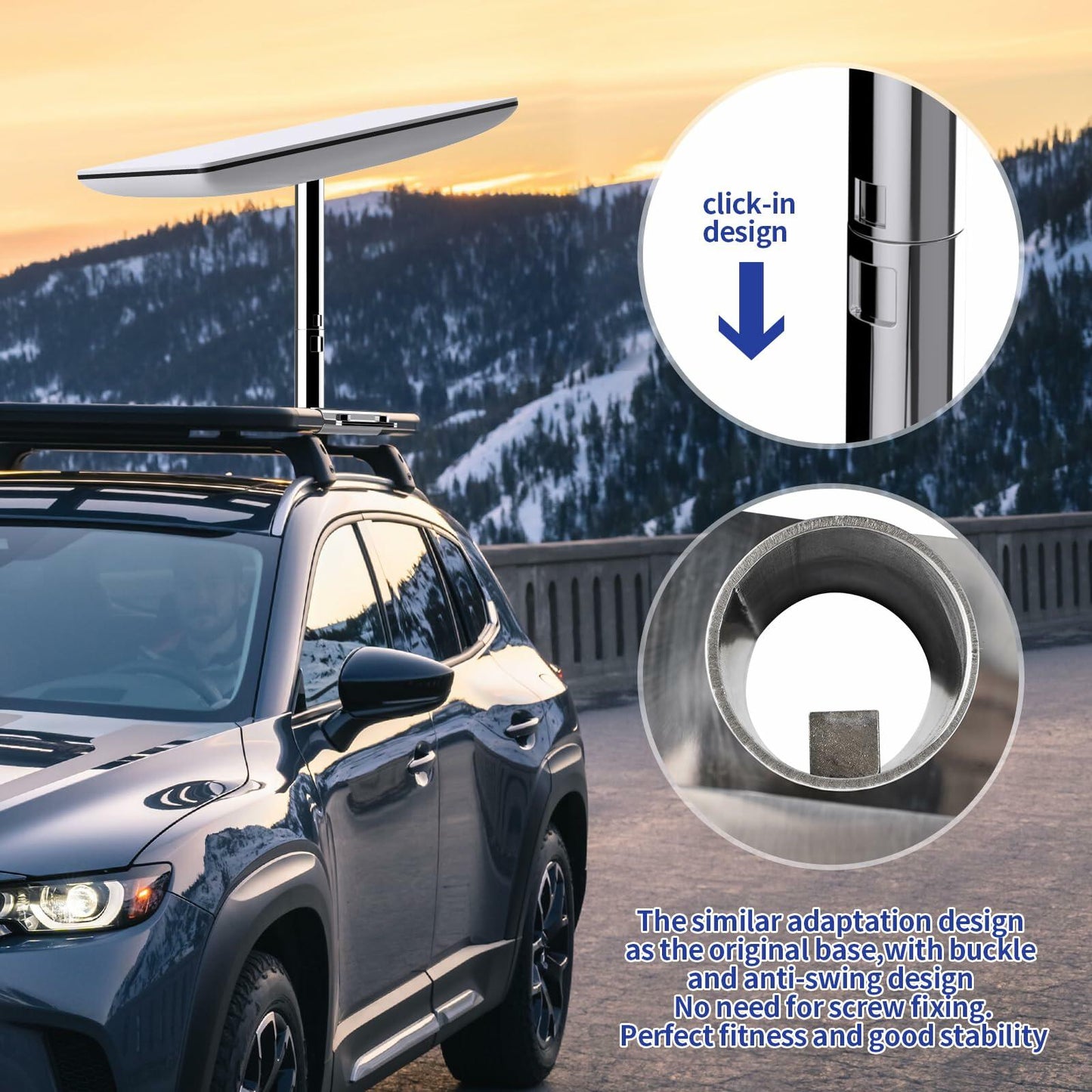 Starlink Stainless Steel RV Ladder Mount Kit Adjustable Pole Mount V2