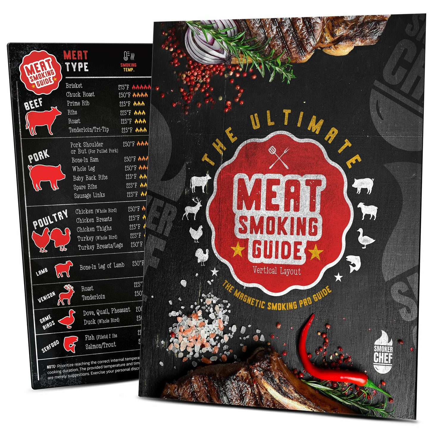 Santa's Meat Smoking Guide Pellet Grill Accessories Wood Time Temp