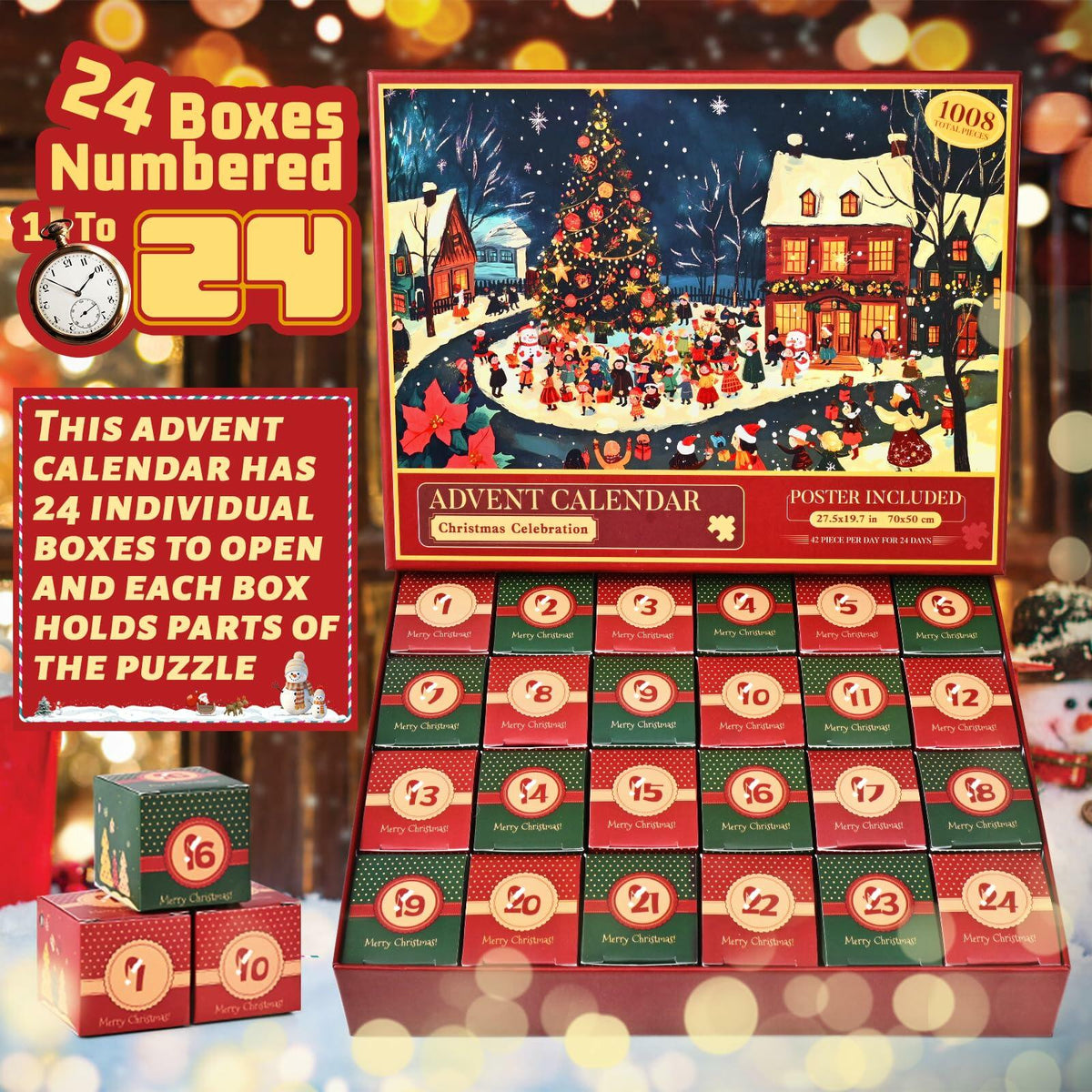 Cabtnca Puzzle Advent Calendar 2024 Christmas Countdown 1008 Pieces
