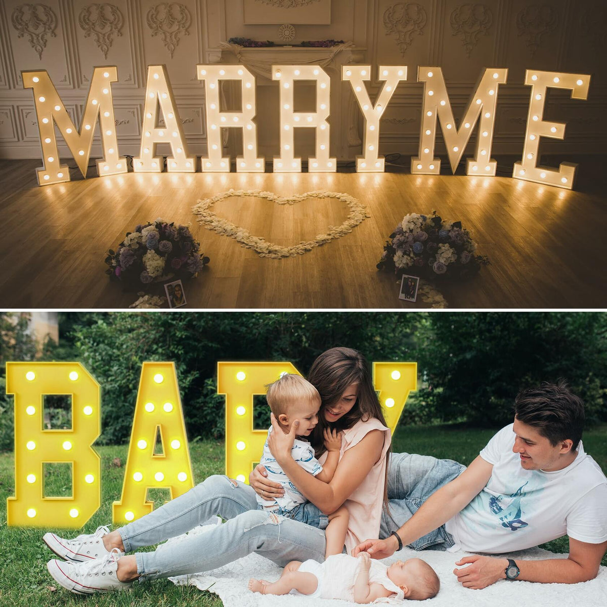 Foaky 3FT Marquee Light Up Letter R Party Decor Foam Board Kit
