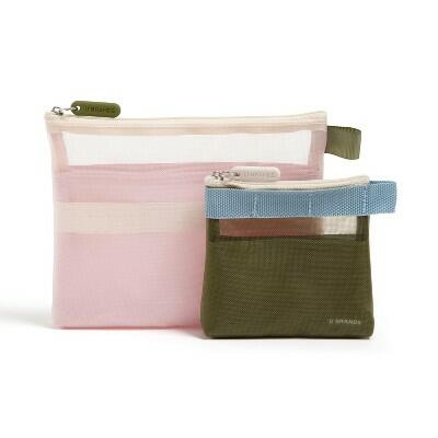 U Brands Micro Mesh Stash Pouch 7x5.8 & 4.2x4.2 Dusty Rose Olive 2pk