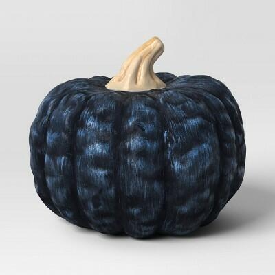 Hyde and EEK! Boutique Small Pumpkin Figurine Black Halloween Decor