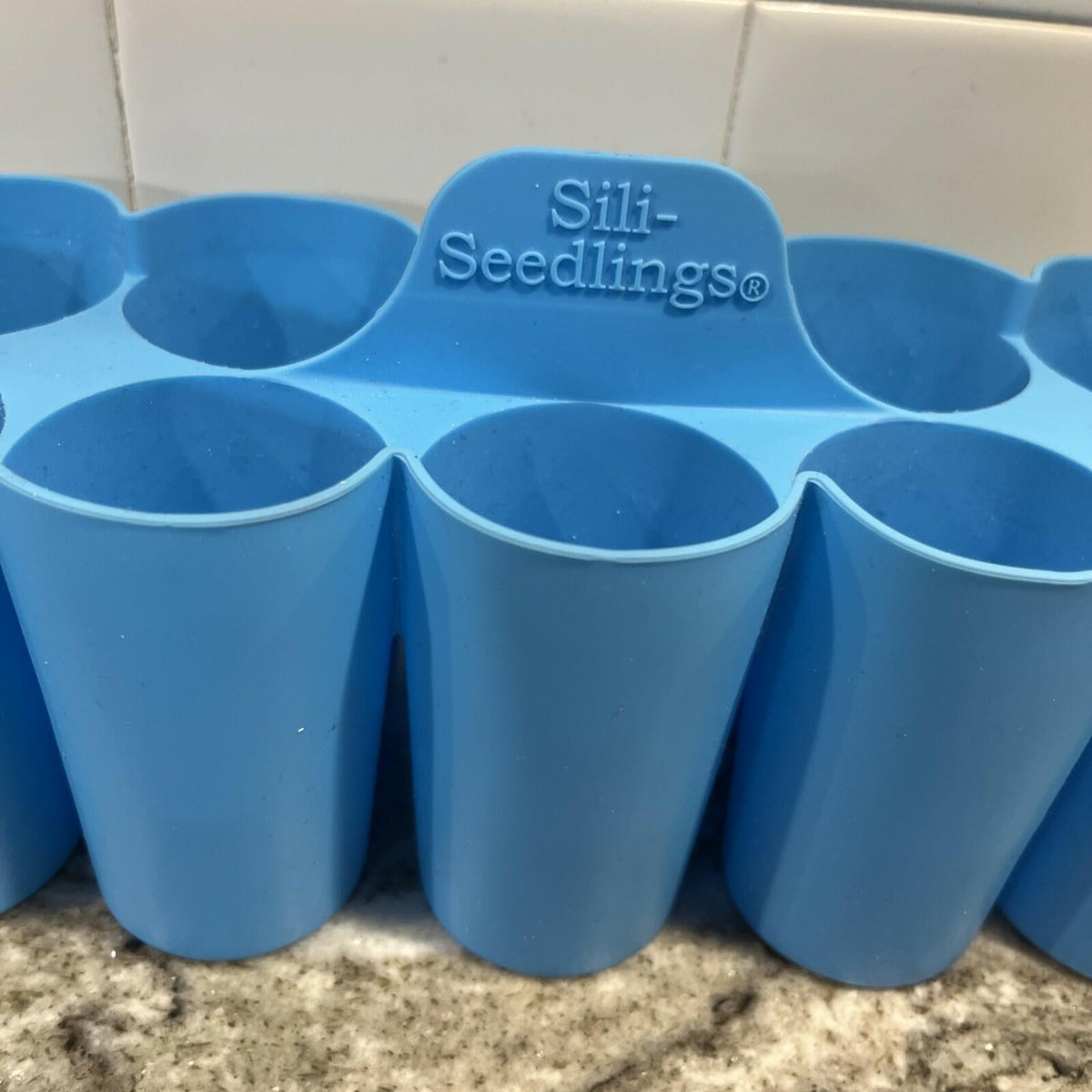 Unbranded Silicone 10 Cell Round Seed Starter Pot Tray Small Orange 2in