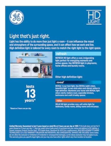 GE Refresh HD LED 60W A19 Daylight Bulbs 4 Pack General Purpose
