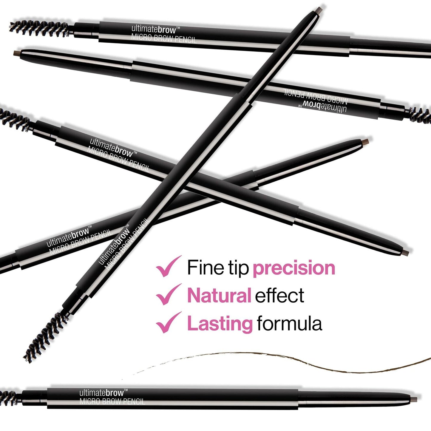 wet n wild Ultimate Brow Micro Eyebrow Pencil Soft Brown 1.5mm Tip 1 Count