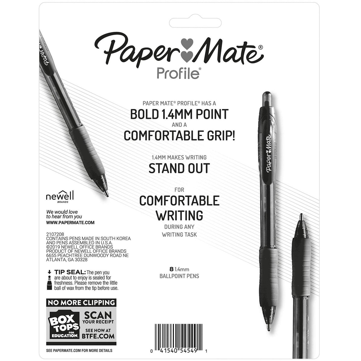 Paper Mate Profile Retractable Ballpoint Pens Assorted Colors 8-Count