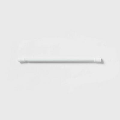Room Essentials Adjustable Metal Tension Rod 24-40" White Shower Curtain